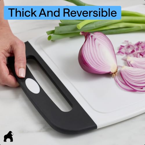BPA Free Reversible Kitchen Cutting Board (Black/White / Large (Pack of 3))