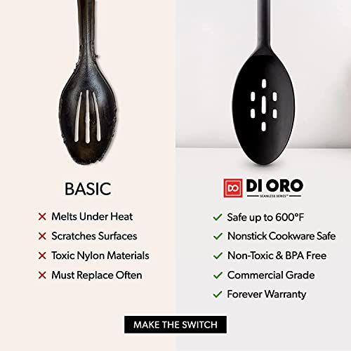 DI ORO Silicone Cooking Spoons (Black)