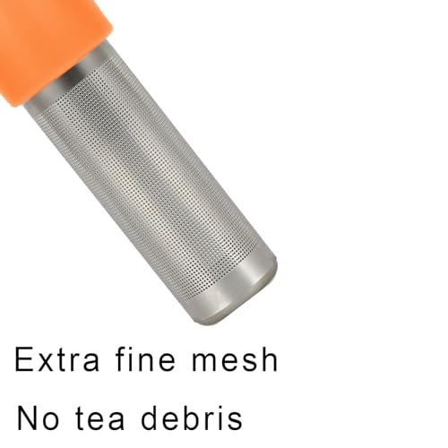 Fine Mesh Tea Infuser for Loose Leaf Cute Tea Steeper (Orange)