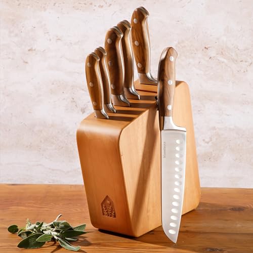 Kitchen Knife Block Set (Italian Olive Wood)