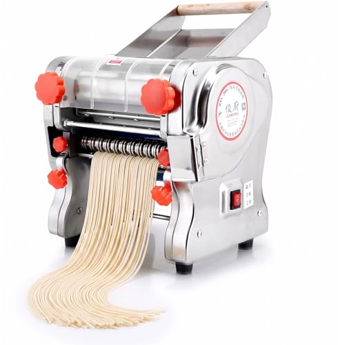 Hengwei 750W 110V Stainless Steel Commercial Electric Noodle Making Pasta Maker Dough Roller Noodle Cutting Machine (3mm / 9mm)