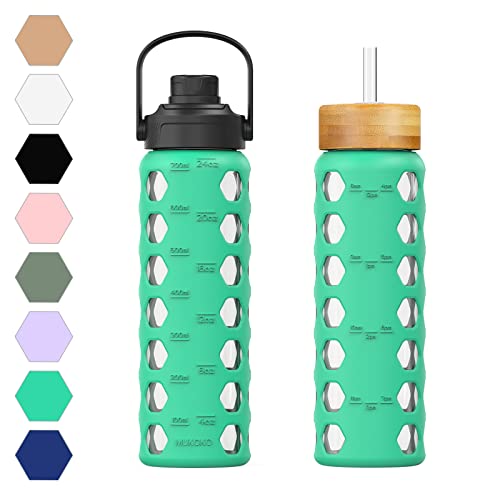 24oz Glass Water Bottle (Green / 24 Ounces)