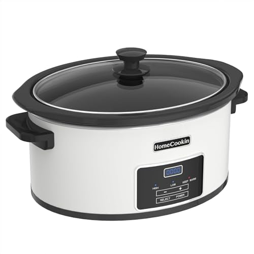 6 Quart Programmable Slow Cooker with Timer Keep Warm (6 Quarts / White)