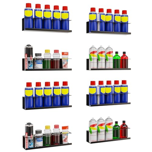 8 Pack Spray Bottle Holder Wall (Black / 8 Pack)