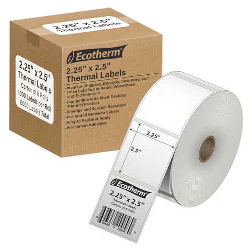 2.25" x 2.5" Thermal Labels (6000 Count)