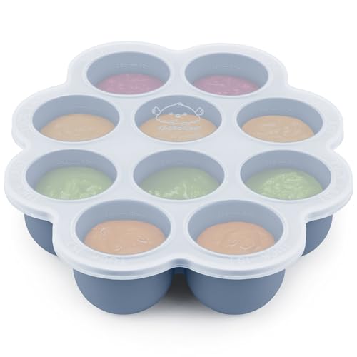 Silicone Food Freezer Trays with Lid (Slate)