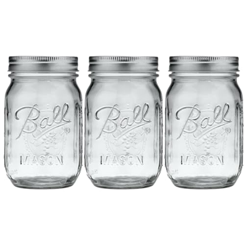 Glass Mason Jar (Pint / 16 Ounce (Pack of 3))
