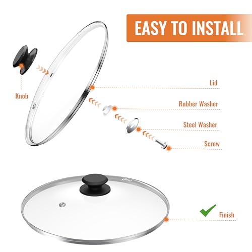 Tempered Glass Lids for Pots and Pans (Narrow Rim / 10.5 Inch)