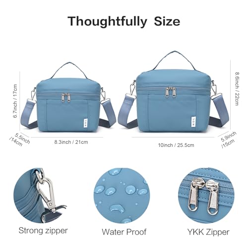 NOL 8L Insulated Lunch Bags for Women Cooler Bag Lightweight Nylon Waterproof Lunch Box For Work