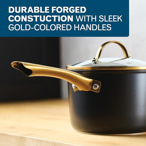 Forged Induction Ceramic Nonstick Cookware Set (Black / Cookware Set (12-Piece))