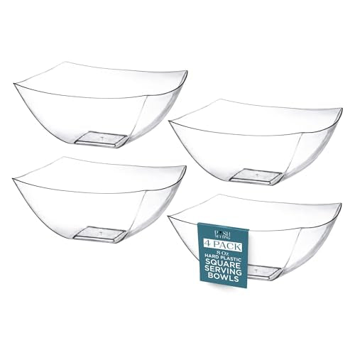 4 Pack Disposable Clear Plastic Party Bowls (8 OUNCE / Clear)