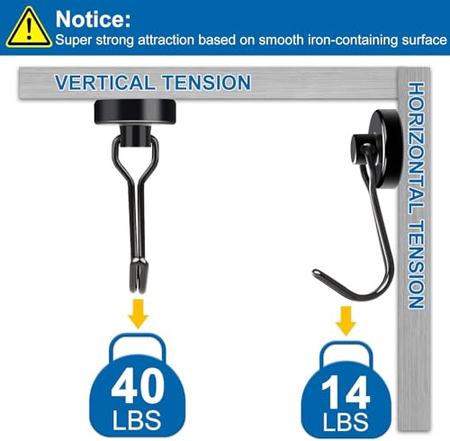 Magnetic Hooks (Black / 0.79in)