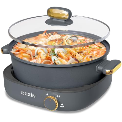 5 QT Electric Shabu Shabu Pot with Removable Pot (Black)