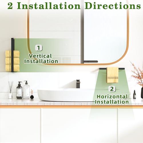 24 Inch Hand Towel Holder Towel Bar for Bathroom Wall Mounted (Black / 24-Inch)