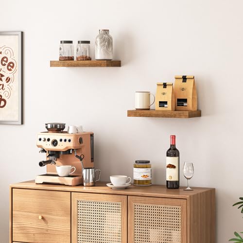Floating Shelves for Wall (Rustic Brown / 15.7 Inches)