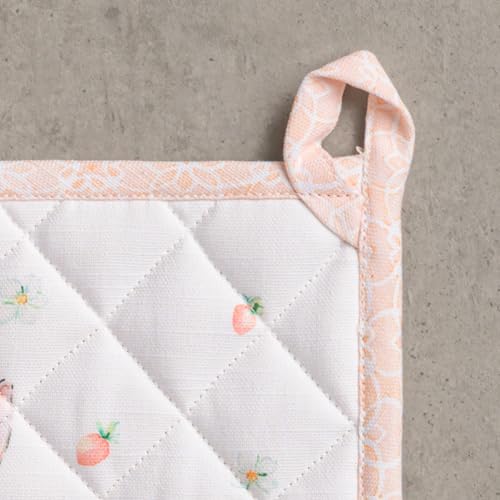 Pot Holders 100% Cotton Potholders (013 - Bunny Party / 8" x 8" (Pot Holder Pack of 2))