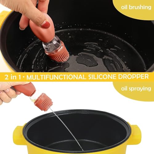 Oil Dispenser with Brush (Orange-2pcs)
