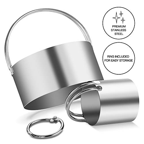 5 Pieces Cookie Cutters Round Cutters Stainless Steel Biscuit Cutter with Handle in Graduated Sizes Round Shape Molds (5 Sizes With Handle)