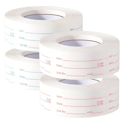 4 Rolls 1000 Pieces Removable Food Labels