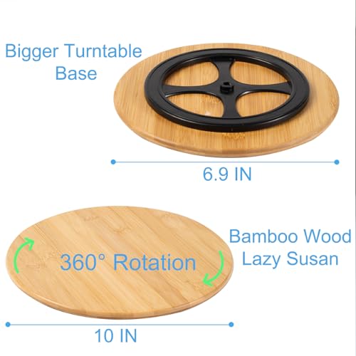 10 Inch Bamboo Wood Lazy Susan Organizer for Cabinet