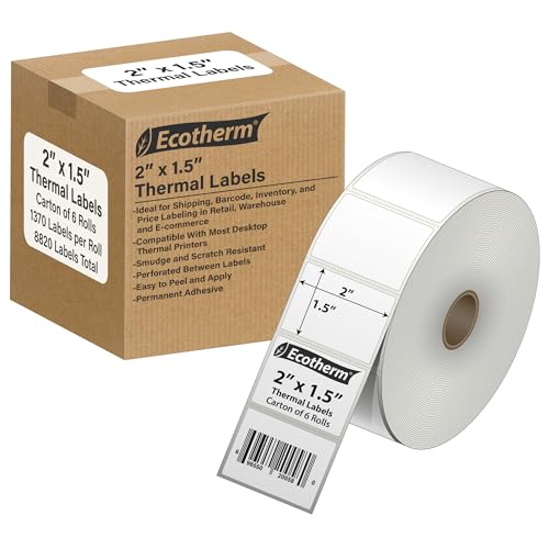 2" x 1.5" Thermal Labels (8220 Count)