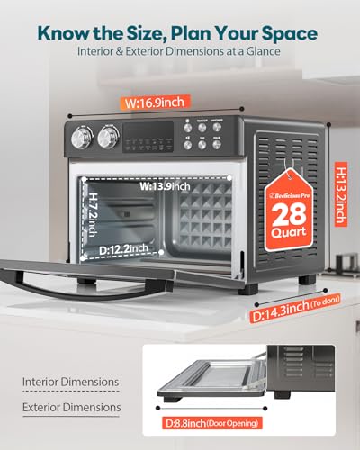 28QT Air Fryer Toaster Oven Combo (Sparkle Black)