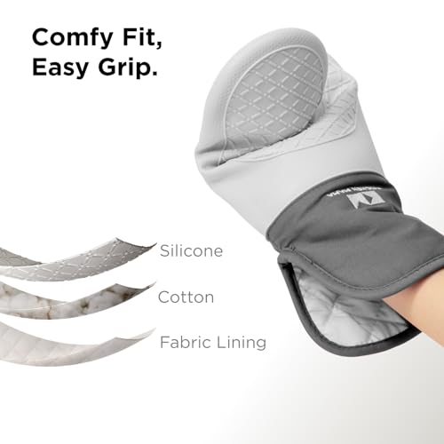 UltraShield Silicone Oven Mitts (Metal Gray / Standard)