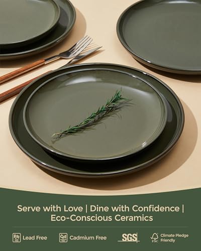 Stoneware Dinnerware Sets for 6 (Blackish Green / Set (18pcs))