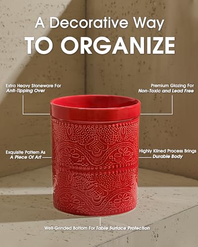 Kitchen Utensil Holder (Christmas Red)