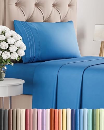 Twin Size 3 Piece Sheet Set (19 - Royal Blue / Twin)