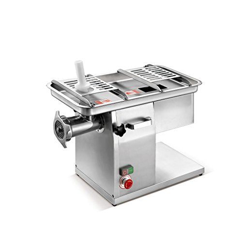 KWS JQ 58 Duo Function Commercial 1950W 2.6HP Electric 3mm Fresh Meat Cutter + Stainless Steel Meat Grinder All in One Grinding and Slicing Machine for Restaurant