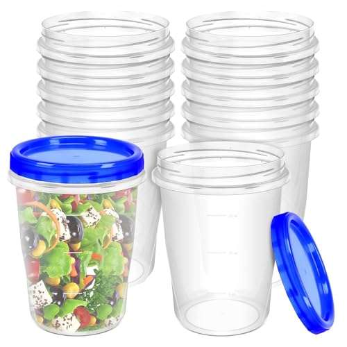 12 Pack Freezer Containers with Screw On Lids (32oz-12pack)