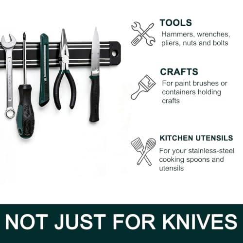 19.7in Magnetic Knife Strips (Black / 19.7in)