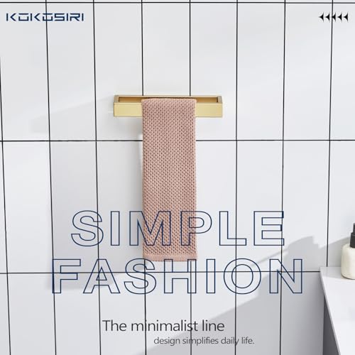 Towel Rings Brushed Gold Hand Towel Bars 9 (Brushed Gold / 2 Pack)