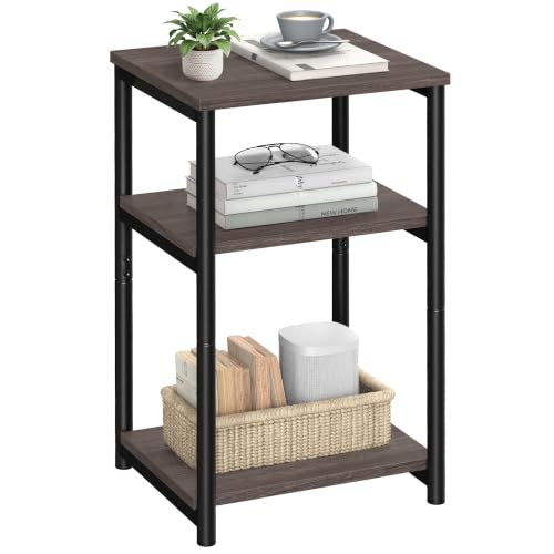 Side Table Small End Table (Chestnut Brown + Ink Black)