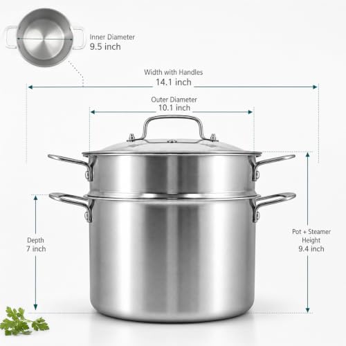 8 Quart Tri Ply 18 (Silver / 8 Quarts)