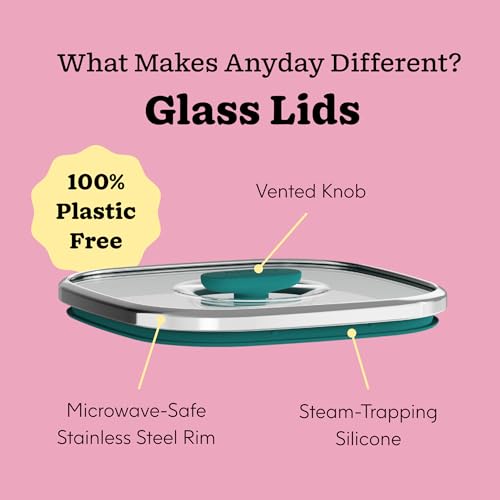5.5 Cup Square Glass Food Storage with Lid (Black)