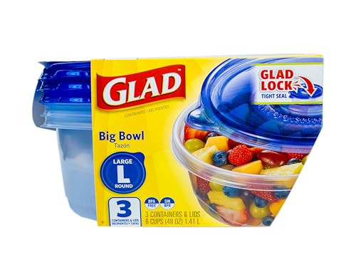 GladWare Big Bowl Food Storage Containers (Round / 48 oz - 18 Count)