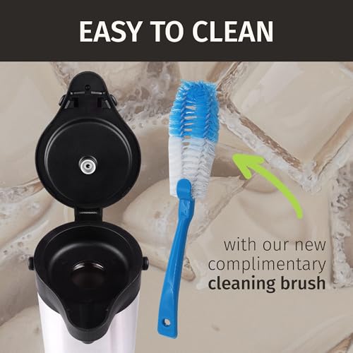Coffee Carafe Airpot & Cleaning Brush 102oz (Silver w/ Brush 3L / 102 Ounces)