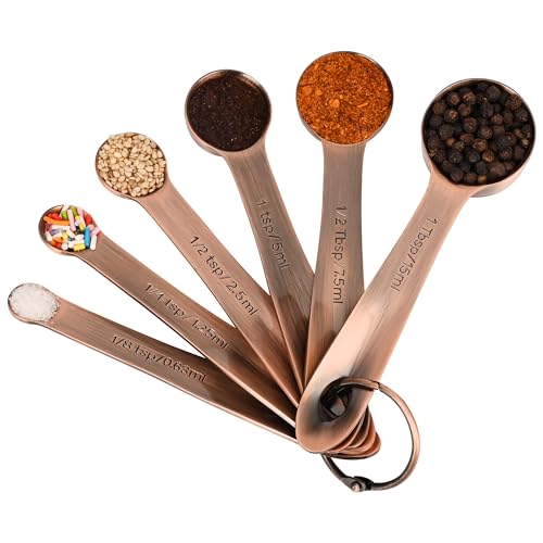 Copper Measuring Cups and Spoons Set