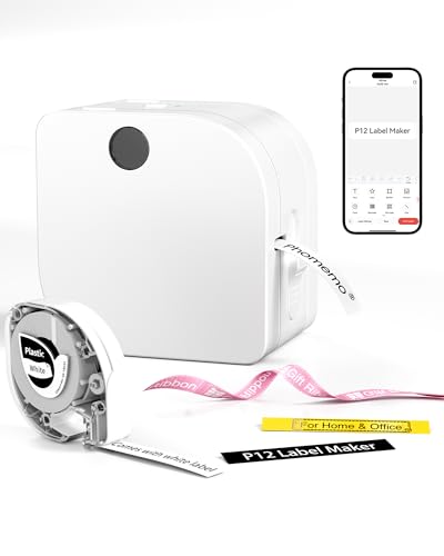 Label Maker Machine with Tape (1 Printer+1 Label Tape / White)