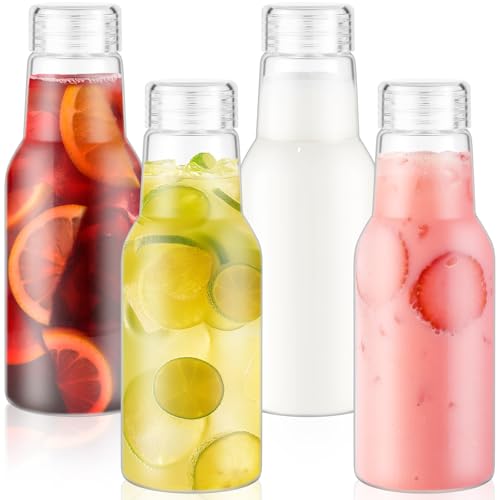 17 Oz Glass Juice Bottles with Lids