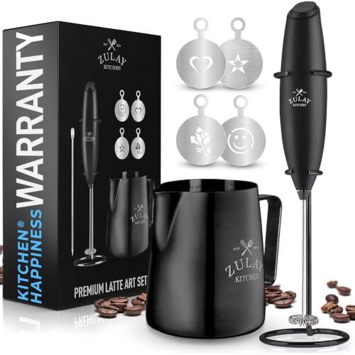 Zulay Premium Gift Milk Frother Set (Grand Executive Black / Gift Box Frother)