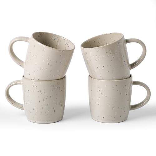 Coffee Mugs Set of 4 (Meteor-Creamy White / 4 Count (Pack of 1))