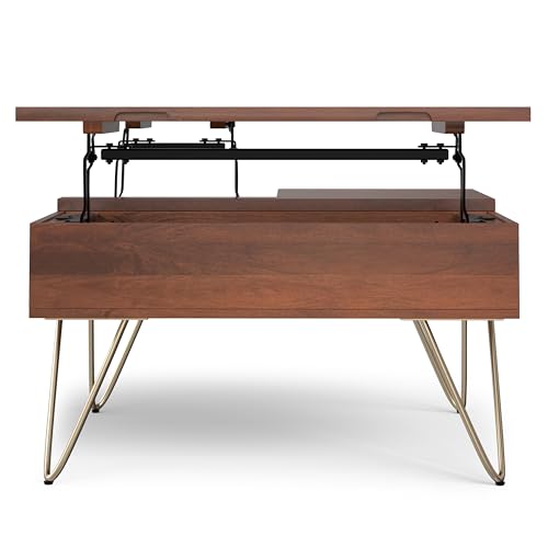 Hunter 32" Wide Solid Mango Wood Coffee Table in Umber Brown