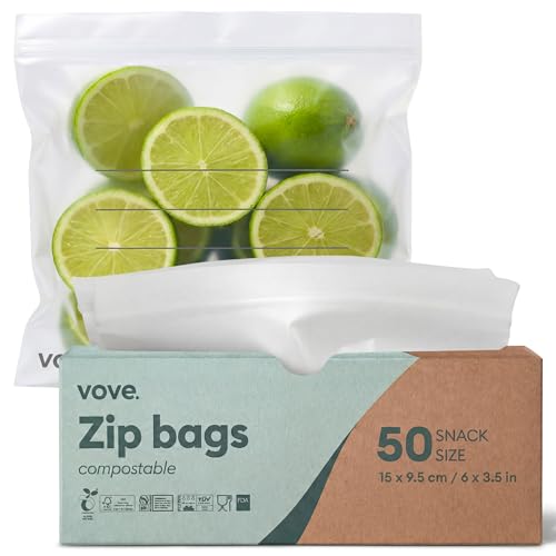 Compostable Snack Zip Bags 50 Count (Small (Snack) - 50 Count)