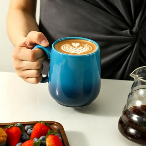 15oz Large Ceramic Mug Set (GradationBlue / Set of 4)