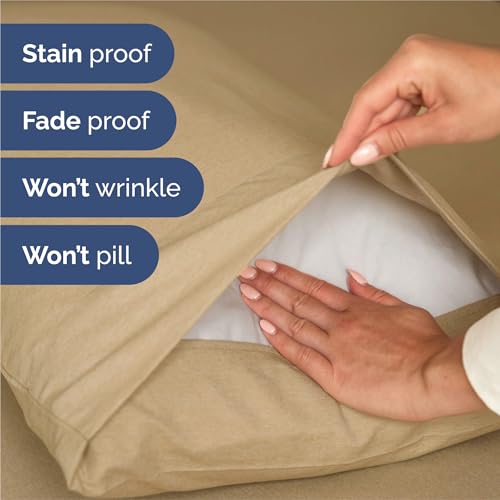 Split King Size 5 Piece Sheet Set (37 - Heathered Tan / Split King Size)