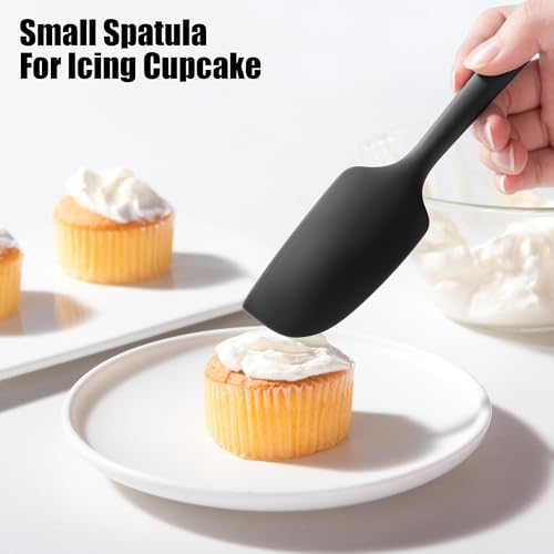 600°F Heat Resistant Silicone Spatula Scrapers (Set of 3 / Black)