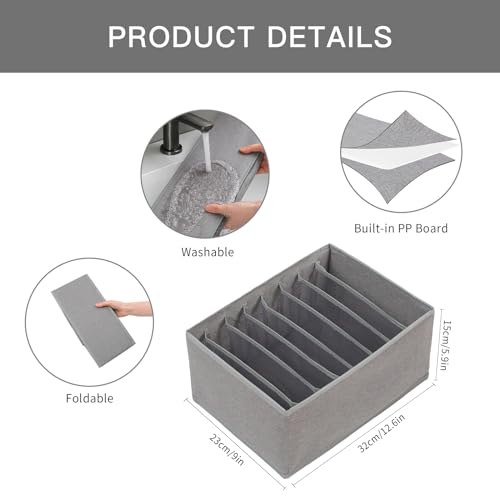 4 Pack Drawer Organizers for Clothing (4 Count)